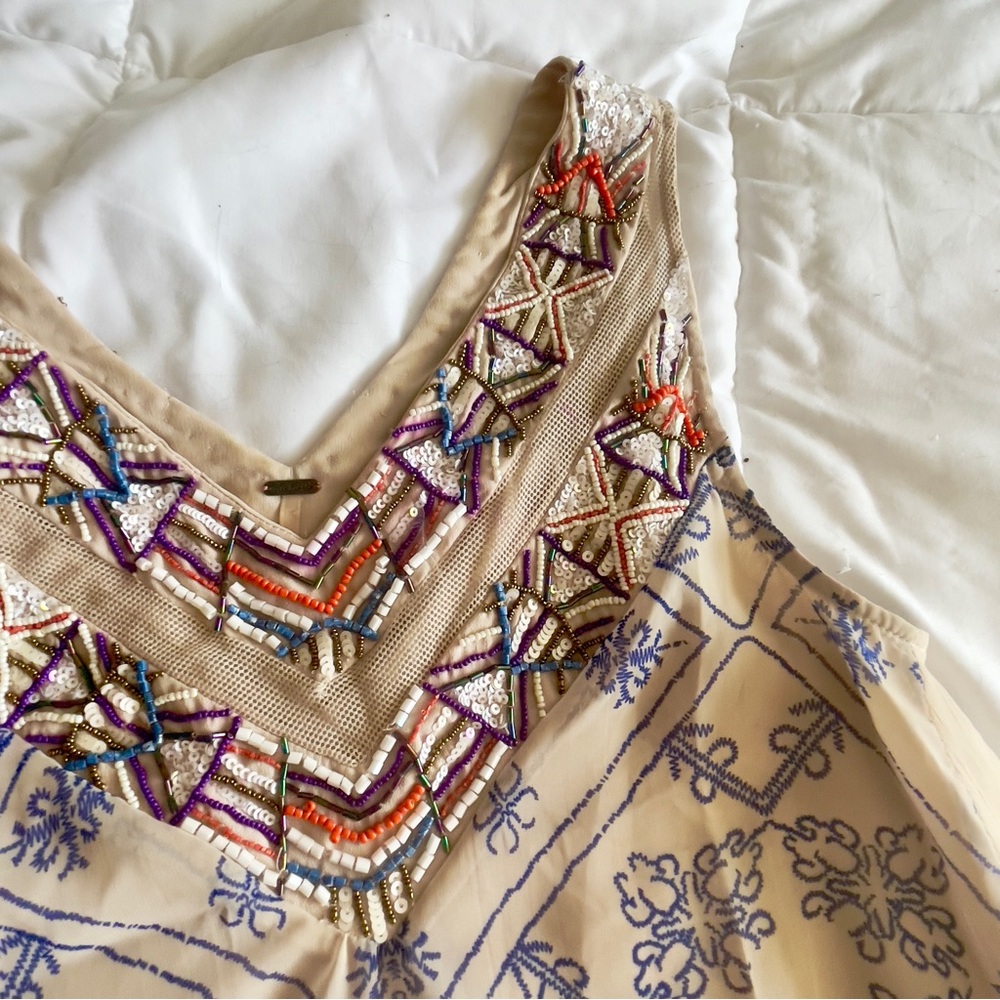 Free People Anthropologie Ancient Mystery Beaded Sequin Boho Festival Dress - Picture 2 of 5